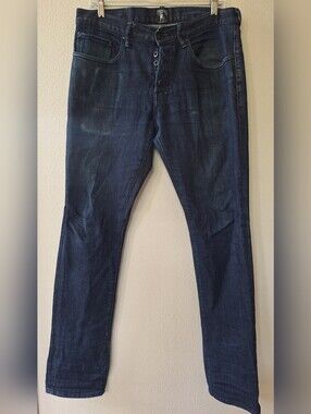 PRPS Demon Jeans Denim Blue Distressed Grunge Mens  32” x 33.5”